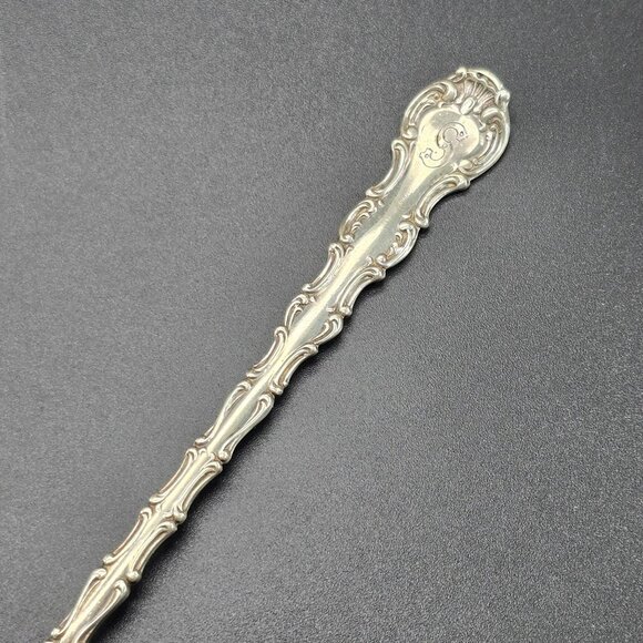 Antique Whiting Fork Sterling Silver Ornate Olive Pickle Seafood Oyster S CT36E - Picture 4 of 11